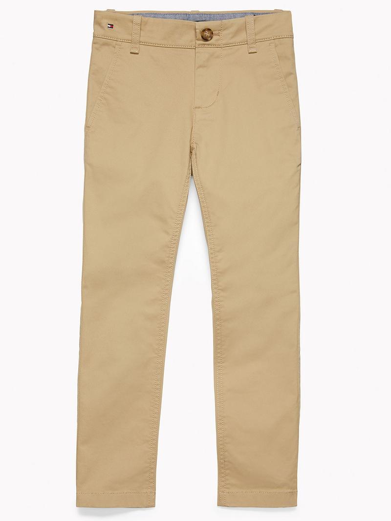 Fiú Tommy Hilfiger Solid Chino Nadrág Barna | HU 2310FDN